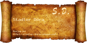 Stadler Dóra névjegykártya